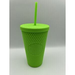 Starbucks Fall 2021 Studded Bling 16oz Grande Tumbler - Neon Green - NEW
